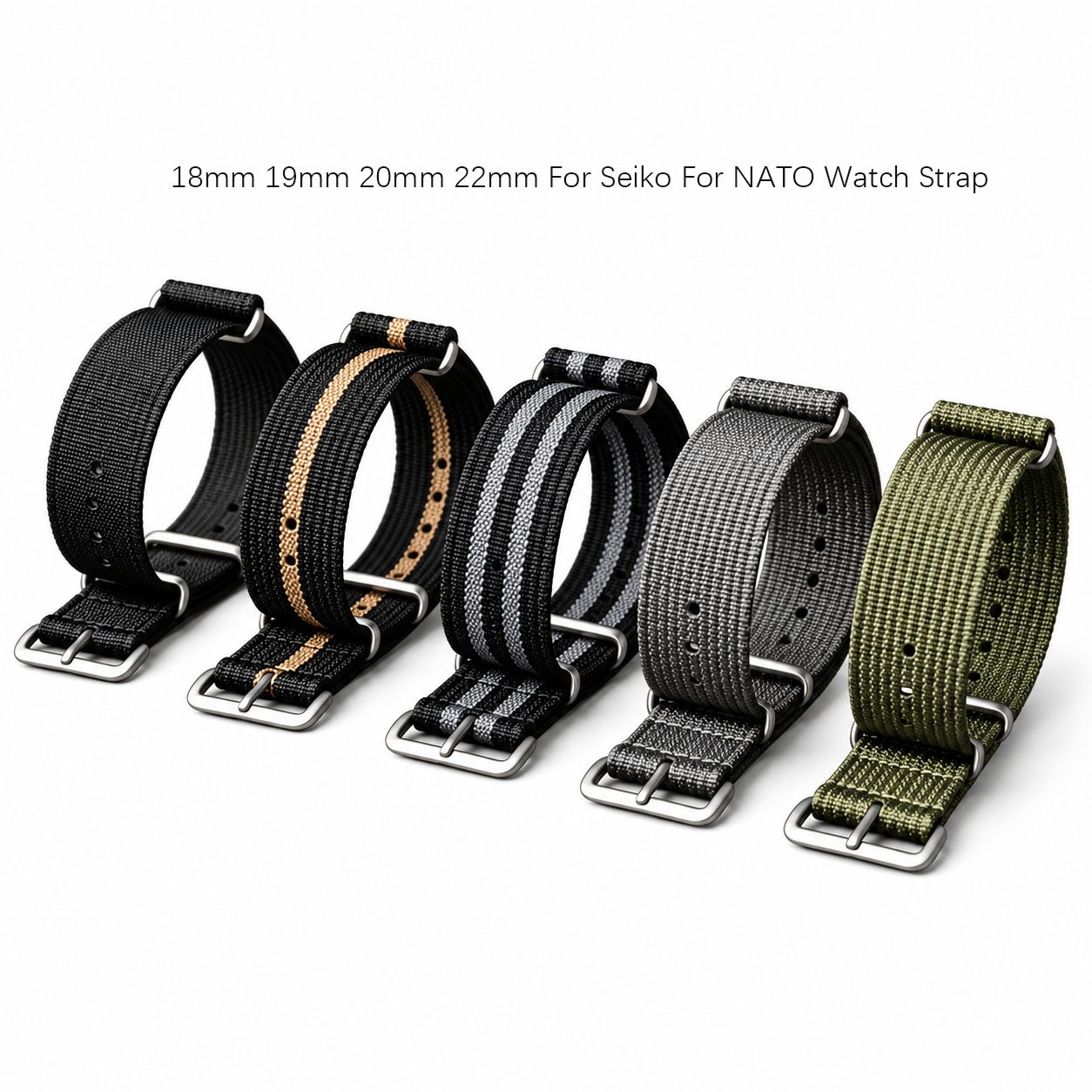 Nato Strap Nylon - 18mm, 19mm, 20mm, 22mm: 세이코 다이버