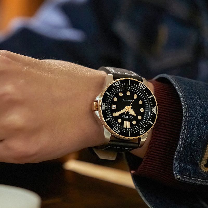 Citizen Watch Tsuyosa - 시티즌 NJ0176-10E 남성용 자동 기계식 시계,