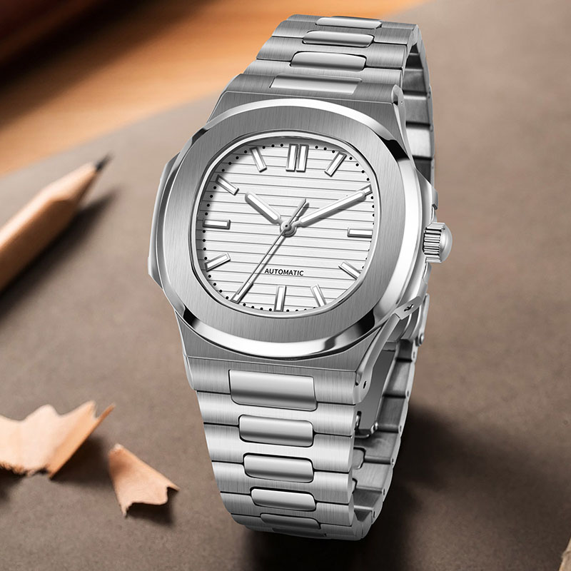 MACARLON 43mm 나우틸러스 스타일 자동 남성용 - Patek Philippe Watch Nautilus 리뷰 및 가격
